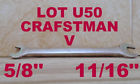 44473 Craftsman Sae Thin Flat Open End Chrome Series Wrench Lot