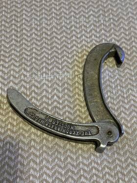 22425 Akron Brass Vintage Co.aluminum Spanner Hook Wrench Folding Fire Hose