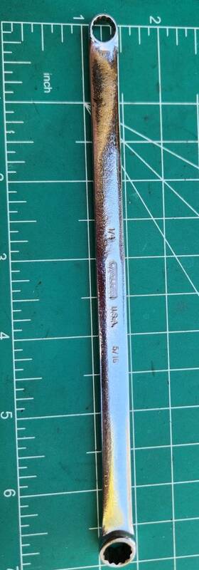 22204b Allen 1980s 1/4 X 5/16 Double Box Wrench 12-point Chrome Usa Tool