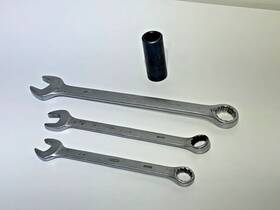 66955 Allen Set 3 Combination Vintage Open And Box End Wrenches 1 Socket -below