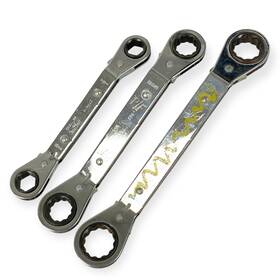 27-619 Armstrong 1/2-9/16 6 12 Point Double Box End Ratcheting Offset Wrench 3pc