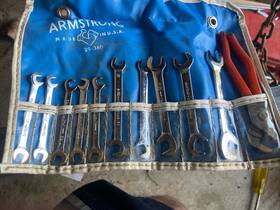 29-360 Armstrong Vintage Tools Wrench Set Complete Of 11 With Pouch Made In Usa