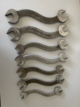 29-386 Armstrong Vintage Tools S Shaped Wrenches / 7 Pcs Total Free Shipping