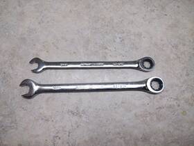 52-812 Armstrong Pair Of 12 Pt Combination Ratcheting Wrench 12mm 14mm Usa