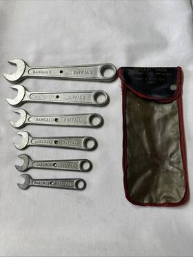 3506p Barcalo Buffalo Vintage 6pc Combination Wrench Set 3/8 - 7/8 Inch Usa