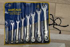 Tv-8rl Barcalo Vintage Wrench Tool Roll 17-41 8 Wrenches 5/16 Inch To 3/4