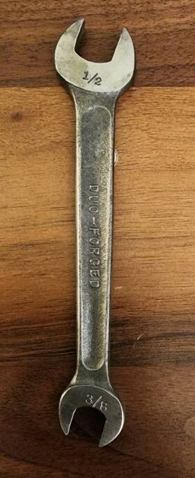 M-1723-a Billings Usa Open End Wrench 3/8 Inch And 7/16 Military Usn Owners Mark