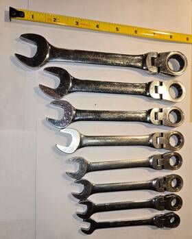 3269 Blackhawk 12 Pt Flex Ratcheting Combination Wrench Metric Set Of 8 Used