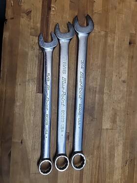 8024b Blue Point Blue-point Tools 12-point Sae Combination Wrench Set 3pcs Made In Usa