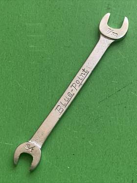 J-1214 Blue Point Blue-point Tools Usa 3/16 Inch X 7/32 Double Open End Midget Ignition Wrench