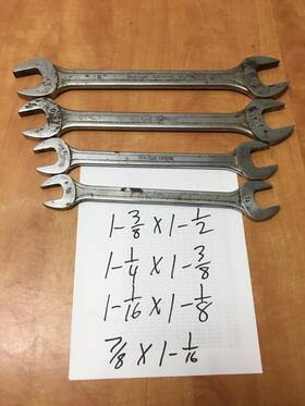 S-2834 Blue Point Vintage 4pc Blue-point Supreme Open End Jumbo Large Wrench Set 7/8 Inch To 1-1/2