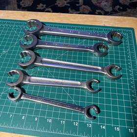 Rf53-rf58 Bonney 53 54 55 57 558 Vintage 5 Pc. Double End Flare Nut Wrench Set 5/8 Inch -1 5/16