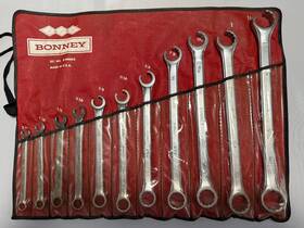 B-60002 Bonney Complete 11 Pc Sae Flare Nut Wrench Set 3/8 Inch To 1 1/8