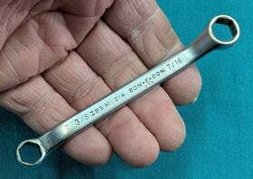 Zbsh1214 Bonney Bon-e-con Line # Double Box End Stubby Wrench Offset 6 Pt. 3/8 Inch X 7/16 Usa