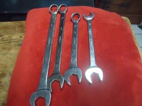 E-2024 Bonney Tools Vintage 4 Piece Sae Chrome Wrench Lot 1167 - 1124 -1166