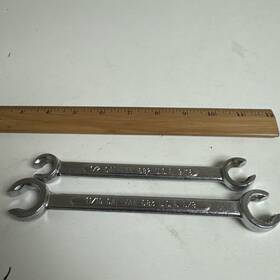 682-683 Cal-van 11/16 - 5/8 Inch And 9/16 X 1/2 Sae Double End Line Wrench #682 #683 Clean