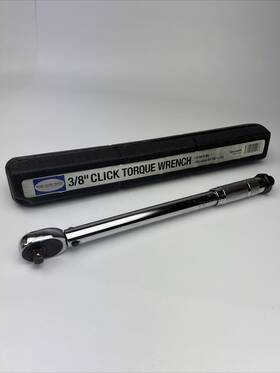 00196 Code Auto Tools 3/8 Inch Click Style Torque Wrench #196 5-80 Ft-lbs With Case