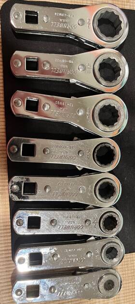 Rb-cbw24 Cornwell Ratcheting Crowfoot Wrench 3/8 Drive Sae 3/4 To 5/16 Very Shiney And Nice