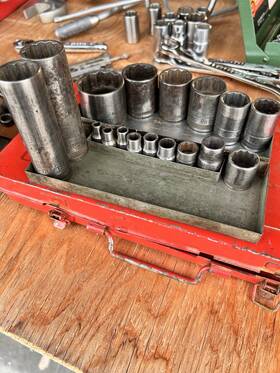 00001 Craftsman Long C Sockets 1/4 Inch And 1/2 12 Point Sae Double Box End Wrenches