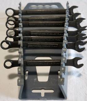 23649 Craftsman Industrial Usa Black Oxide Wrench Set 7 Pieces Sae And Metric Rare Euc