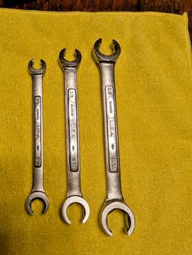 24821 Craftsman Sears Industrial Usa Flare Nut Line Wrench Set 3pc Sae 6 Sizes