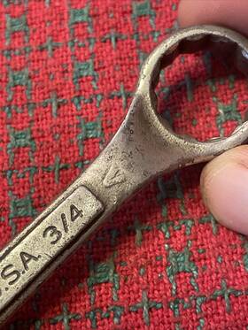 3347890 Craftsman Vintage Stubby Box Wrench 5/8 3/4 Inch Usa V Forge Mark