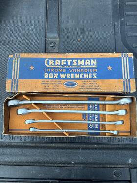 4389 Craftsman 4189 Sears Usa Rare Vanadium Double Box End Wrench Set 1943 Long C 4pc