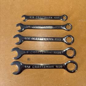 4232 Craftsman Vintage Midget Wrench 5 Pc Combination Wrenches Usa