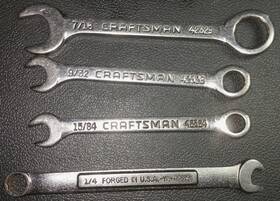 44699 Craftsman 42324 42326 42329 Vintage Midget Wrench Lot Of 4 Ignition Wrenches