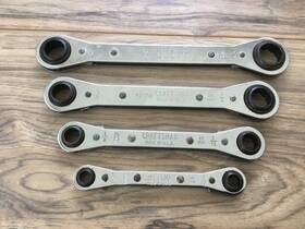 42382-2385 Craftsman 42382 42385 Vintage Double Box End Ratchet Wrench Set 4-piece 12-pt Usa