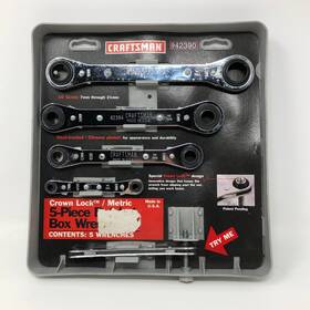 42390 Craftsman Sears Usa Crown Lock Metric Ratchet Box Wrench 5pc Set Combi Mm
