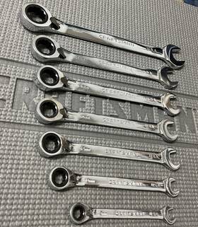42407 Craftsman Sears 7pc Metric Reversible Ratcheting Wrench Set Usa 8-18mm