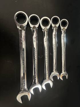 42413-42414-42415-42416-42417 Craftsman Sears Sae Reversible Ratcheting Wrench Set Usa 5pc