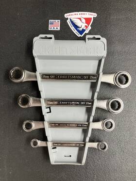 42447 Craftsman Vintage 4pc Metric Heavy Duty Double Box Ratcheting Set Usa