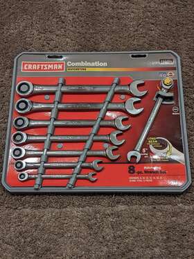 42451 Craftsman Nos 12pt Combination Ratcheting Wrench 8pc Set Metric Long Beam