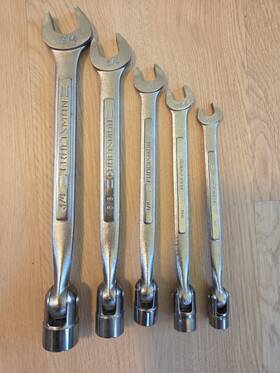 Craftsman 42541 42542 42544 42545 42546 Flex Head Swivel Socket Wrench Series Vv 5pc 3/8 Inch -3/4 Usa