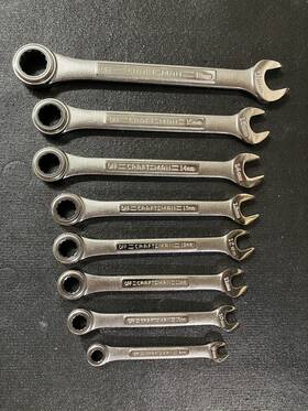 42445 Craftsman 42648 Vintage 8pc Metric Ratcheting Combination Wrench Set Usa