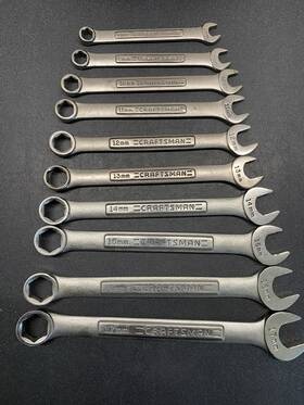 42865-42874 Craftsman Usa Metric 6 Point Combination Wrench Set 44163 8-17mm 10piece