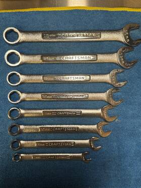 42864 Craftsman 42872 Usa Metric Combination V Inverted Wrench Set Of 8