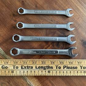 Craftsman 42872 42871 42870 42869 Vintage Metric 6 Pt Combination Wrench Set 15mm-12mm Made In Usa