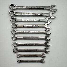 Craftsman 42909-42925 Metric Combination Wrench Set Sae Usa Forged 6mm-18mm 10pc Vv Series