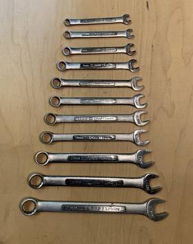 42909-42929 Craftsman Vintage 11-pc. Metric Combination Wrench Set 6-17 Mm Made In Usa