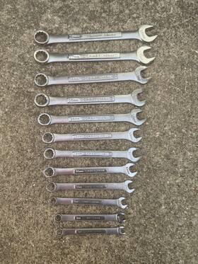 42925 Craftsman 42911 Sears Usa Metric Combination Wrench Set 7-18mm Vtg V Inverted 2nd