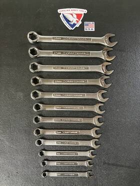 42967 Craftsman Vintage 12pc Metric 6 Point Combination Wrench Set 7mm - 18mm -va- Usa