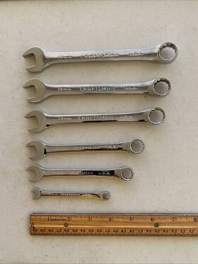 6pc.craftsman Craftsman 42987 Professional Metric 12pt.short Combination Wrenches Usa Clean