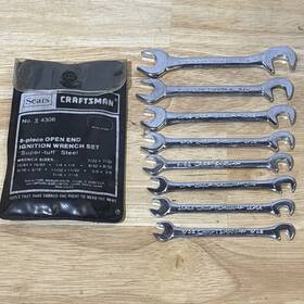 4306-94306 Craftsman Sae Open End Ignition Wench Set V Series 9 4306 Usa Complete With Pouch