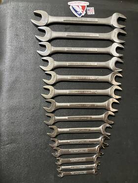 43090 Craftsman Vintage 14pc 6-32mm Double Open End Wrench Set -vv- Usa
