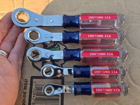 43388 Craftsman 5/8 Inch 9/16 1/2 7/16 3/8 Usa Ratcheting Box Wrench E-z Grip