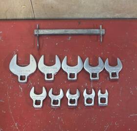 43629 Craftsman 43611 43620 3/8 Inch Drive Sae 10pc Crowfoot Wrench Set 3/8-7/8 1 Usa V Series