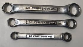 43866 Craftsman 43861 43862 Usa -vv- Series Sae 12 Point Stubby Short Double Box End Wrench Set 43866 Craftsman 43861 43862 Usa -vv- Series Sae 12 Point Stubby Short Double Box End Wrench Set